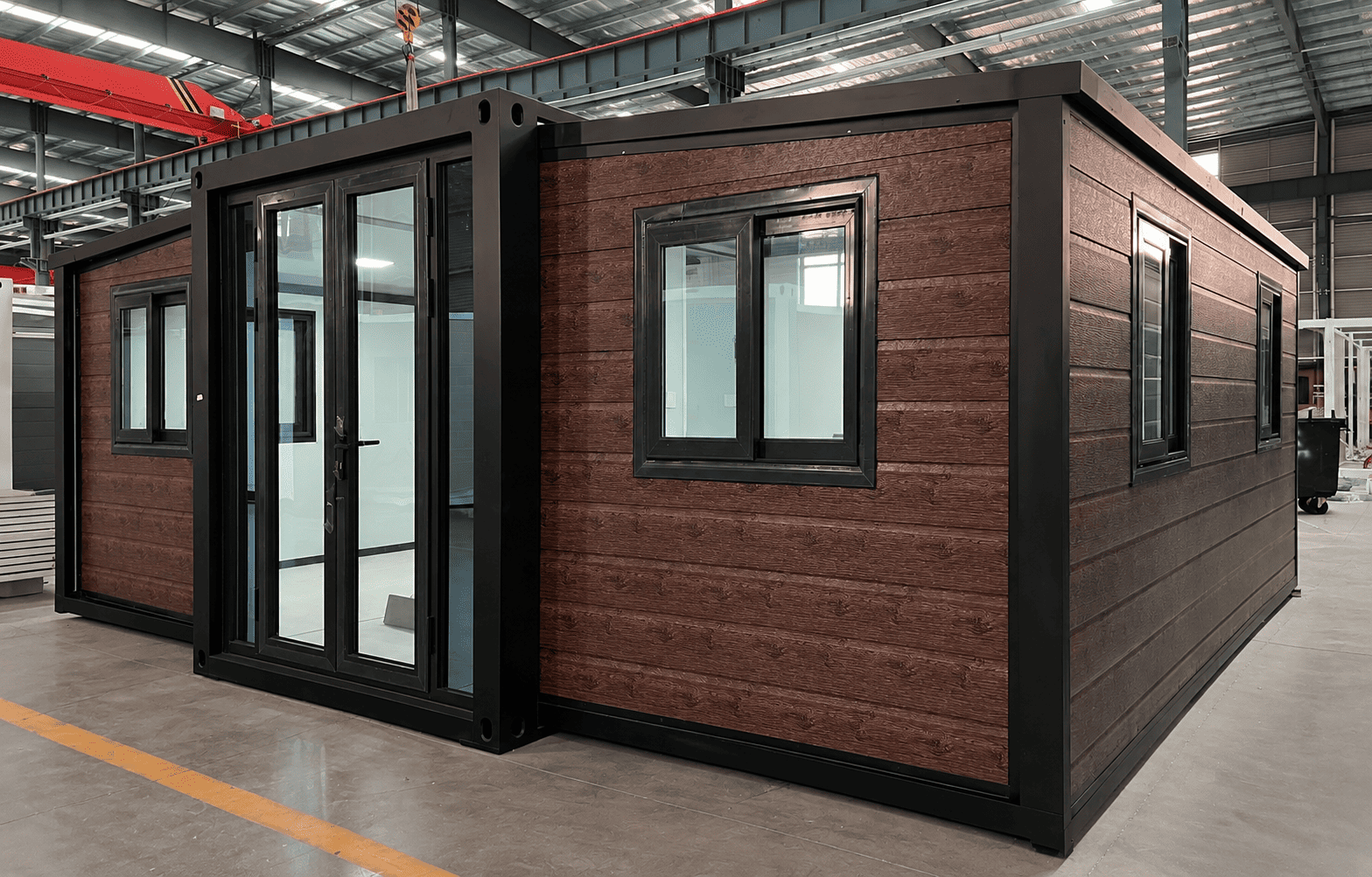 Casa Box 20ft Memperluas Rumah Kontainer | Kabin Modular Arang Abu-abu
