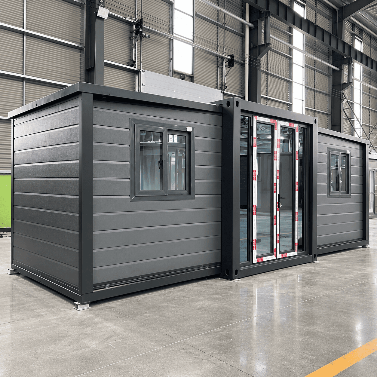 Casa Box 10ft Rumah Kontainer Hitam yang Dapat Diperluas untuk Kantor Kontainer