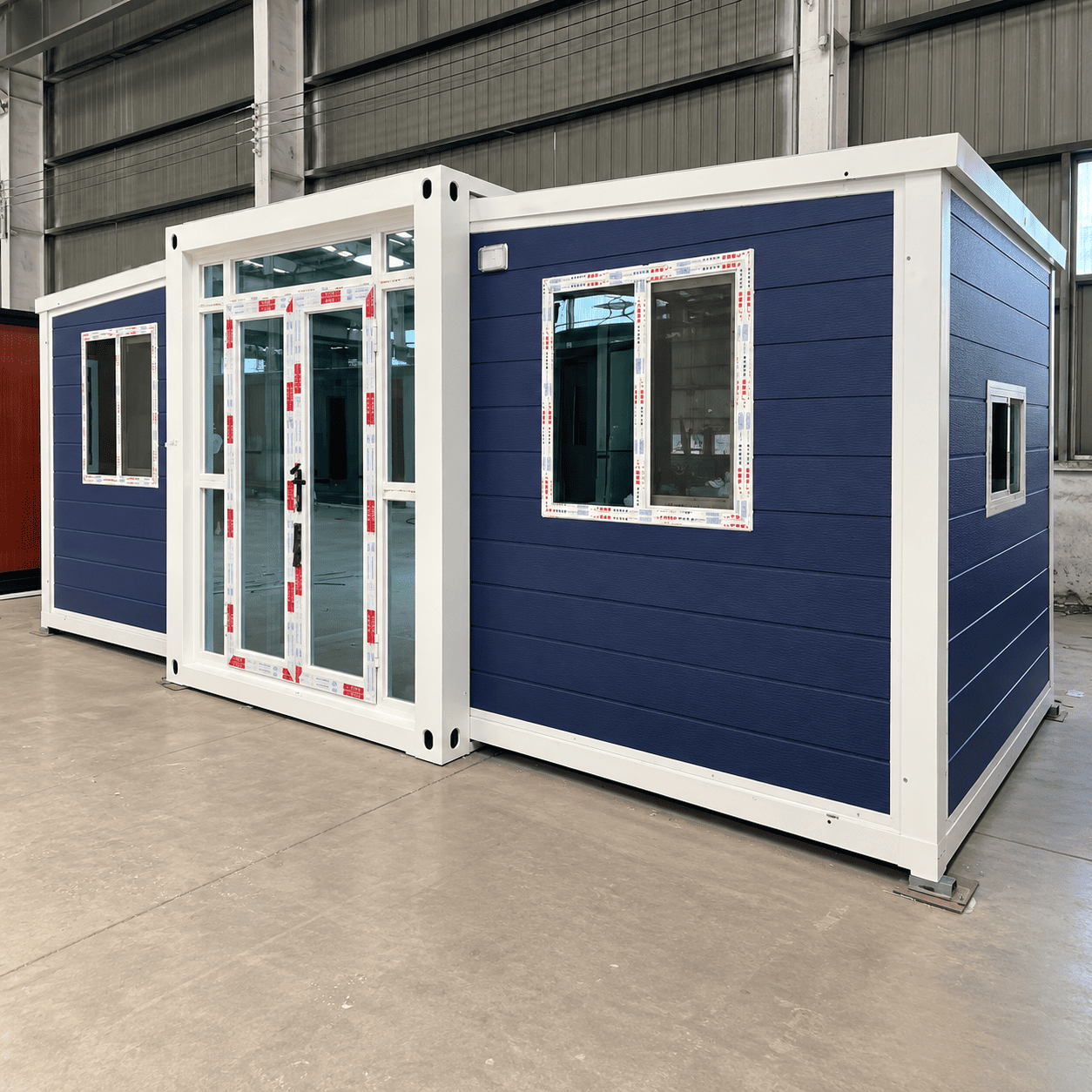 Casa Box 10ft Rumah Kontainer yang Dapat Diperluas | Pod Pesisir Modern Biru Laut